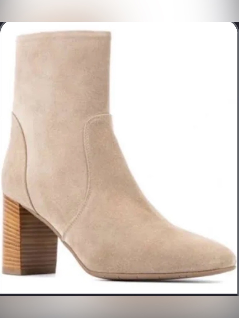 Aquatalia luissa beige Suede Block Heel Ankle Boots - waterproof